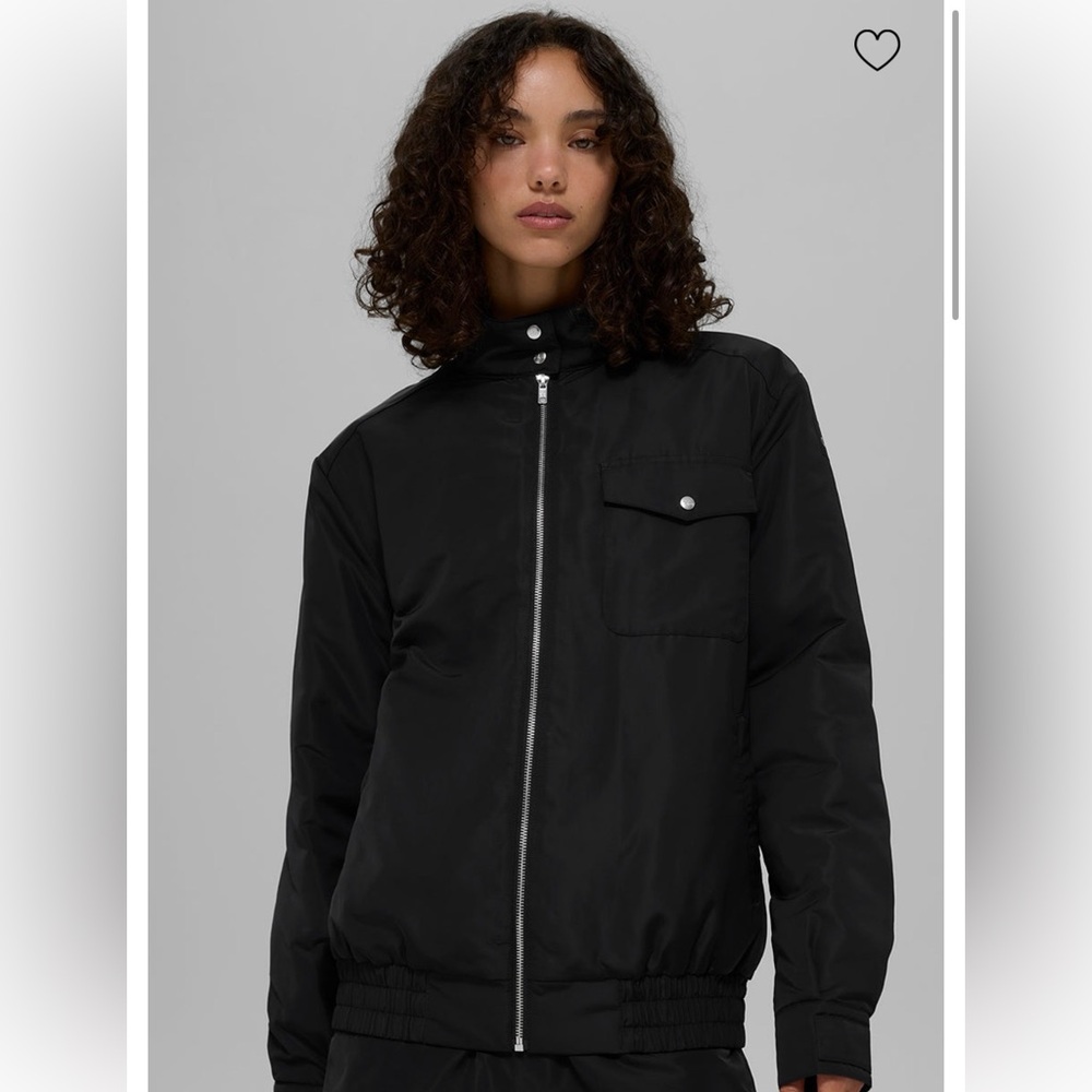 alo yoga Work It Bomber Jacket in Black XS